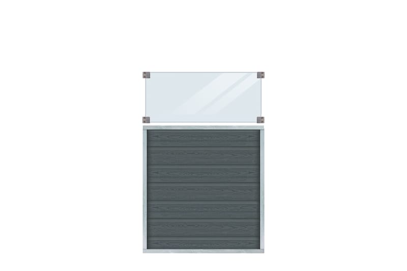 PLUS Artura Kompositstaket med Klarglas 90x135 cm - Grå - Utemöbler & utemiljö - Trädgårdsdekoration & utemiljö - Staket & grind