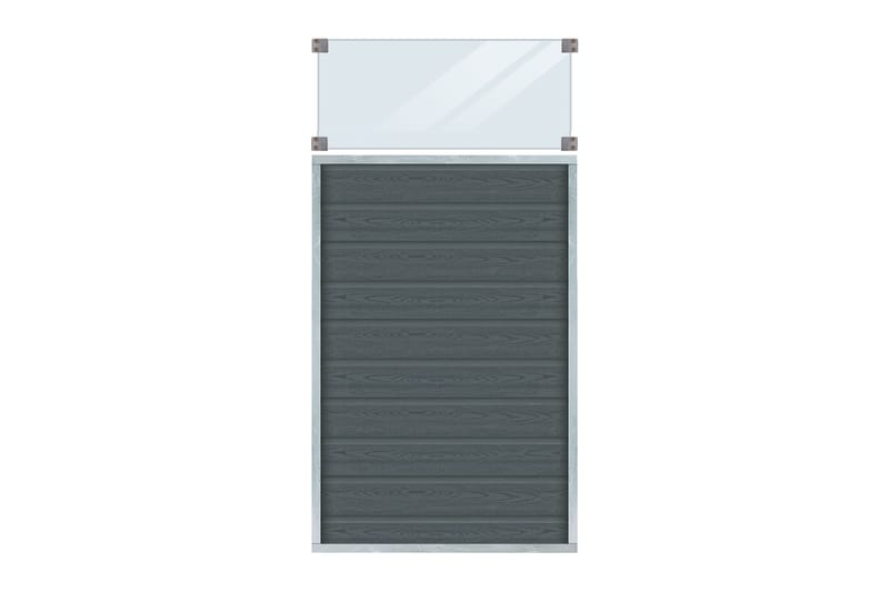 PLUS Artura Kompositstaket med Klarglas 90x175 cm - Grå - Utemöbler & utemiljö - Trädgårdsdekoration & utemiljö - Staket & grind