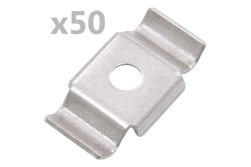 Stängselklammer 50 st rostfritt stål - Silver - Staket & grind