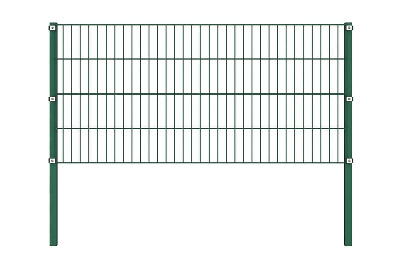 Stängselpanel med stolpar järn 11,9x0,8 m grön - Grön - Staket & grind