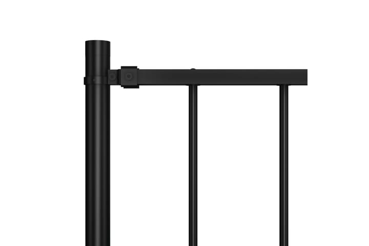 Staketpanel med stolpar pulverlackerat stål 1,7x1 m svart - Svart - Staket & grind