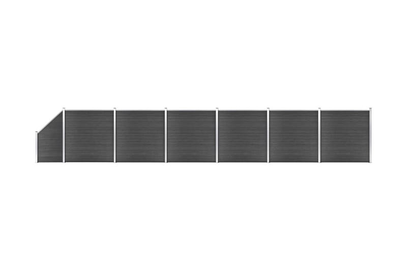 Staketpaneler WPC 1138x(105-186) cm svart - Svart - Staket & grind
