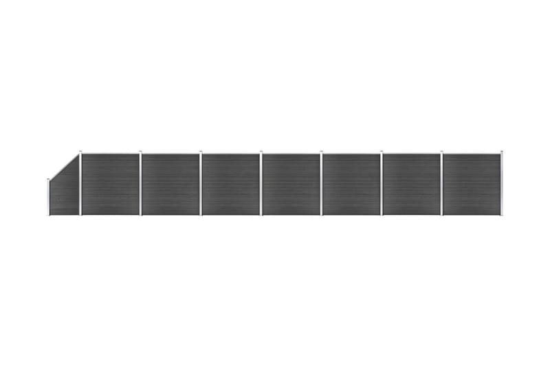 Staketpaneler WPC 1311x(105-186) cm svart - Svart - Staket & grind