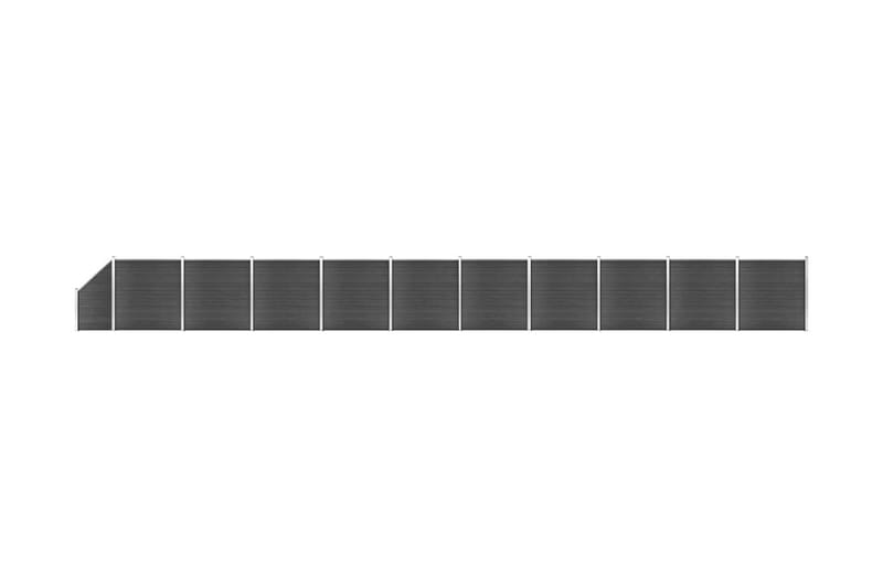 Staketpaneler WPC 1830x(105-186) cm svart - Svart - Staket & grind