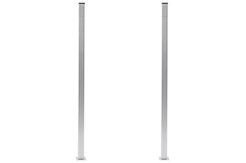 Staketstolpar 2 st aluminium 185 cm - Silver - Staket & grind