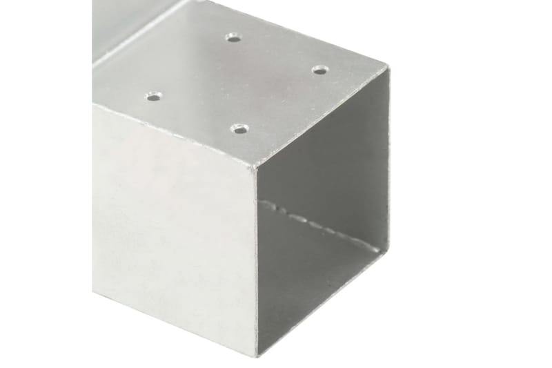 Stolpbeslag 4 st L-form galvaniserad metall 101x101 mm - Silver - Staket & grind