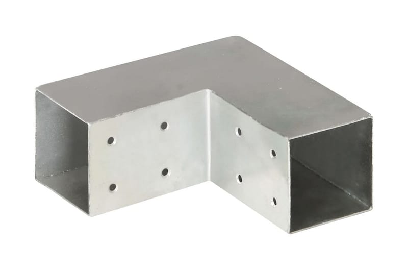 Stolpbeslag 4 st L-form galvaniserad metall 71x71 mm - Silver - Staket & grind