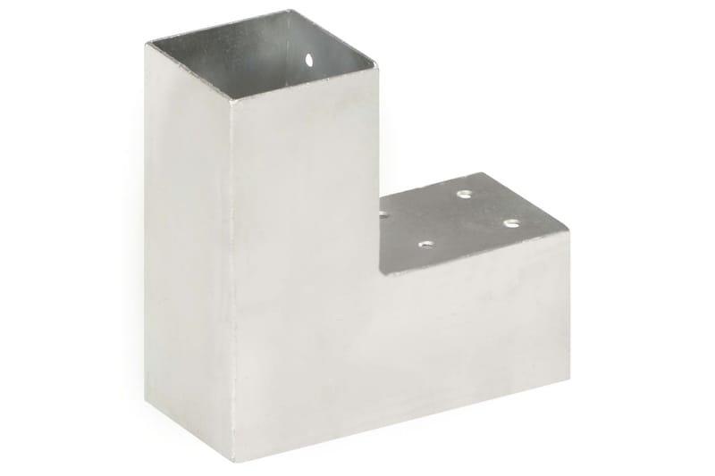 Stolpbeslag L-form galvaniserad metall 71x71 mm - Silver - Staket & grind