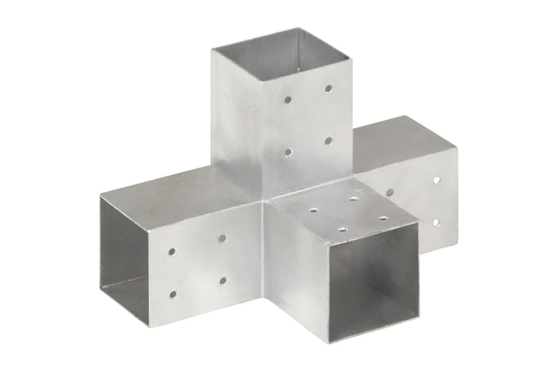 Stolpbeslag X-form galvaniserad metall 81x81 mm - Silver - Staket & grind