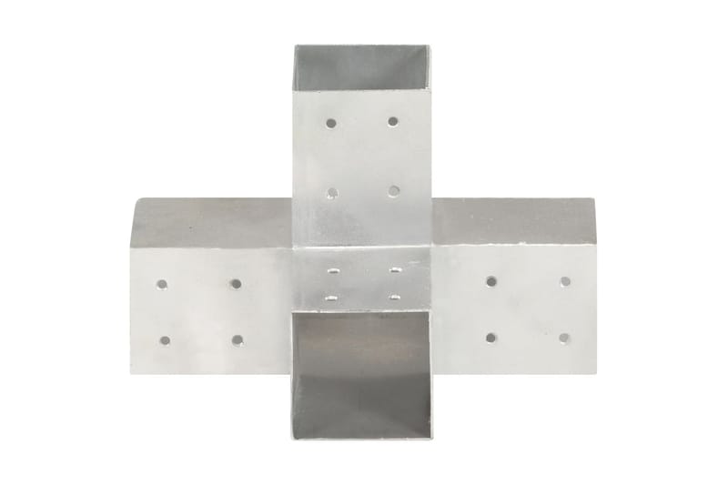 Stolpbeslag X-form galvaniserad metall 81x81 mm - Silver - Staket & grind