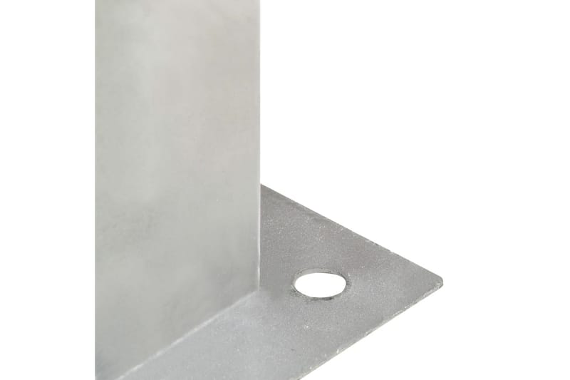 Stolpfot 4 st galvaniserad metall 121 mm - Silver - Staket & grind