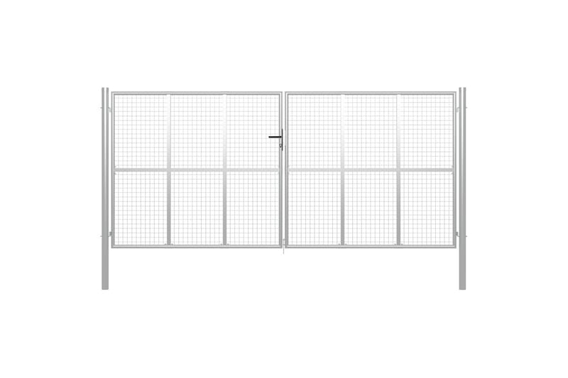 Trädgårdsgrind galvaniserat stål 415x250 cm silver - Silver - Staket & grind