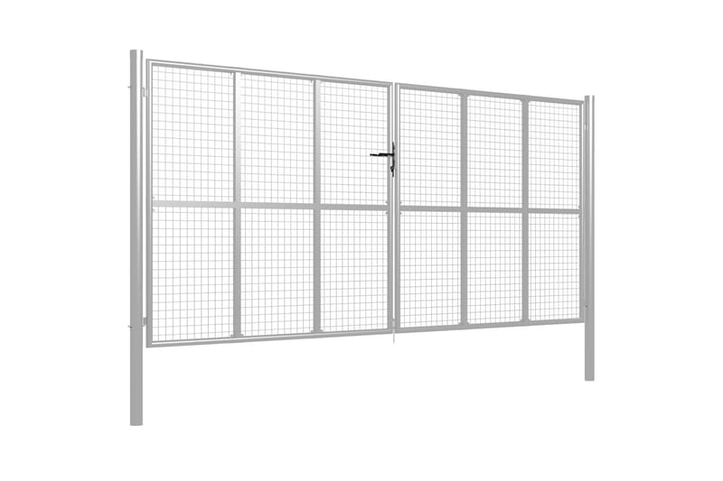 Trädgårdsgrind galvaniserat stål 415x250 cm silver - Silver - Staket & grind
