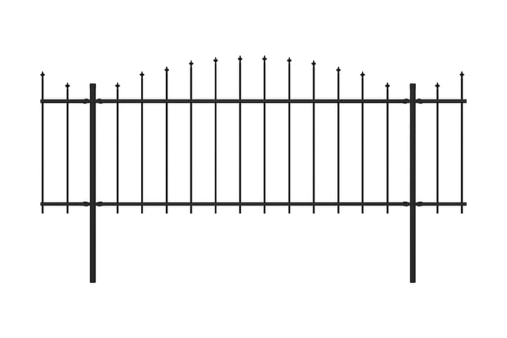 Trädgårdsstaket med spjuttopp stål (0,5-0,75)x6,8 m svart - Svart - Staket & grind