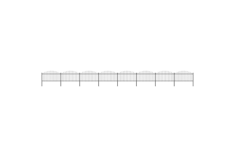 Trädgårdsstaket med spjuttopp stål (1,25-1,5)x13,6 m svart - Svart - Staket & grind