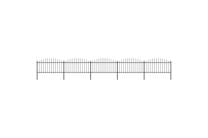 Trädgårdsstaket med spjuttopp stål (1,25-1,5)x8,5 m svart - Svart - Staket & grind Trädgårdsstaket med spjuttopp stål (1,25-1,5)x8,5 m svart - Svart - Staket & grind