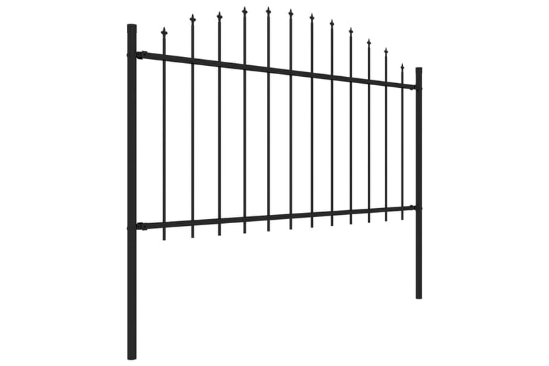 Trädgårdsstaket med spjuttopp stål (1,25-1,5)x8,5 m svart - Svart - Staket & grind Trädgårdsstaket med spjuttopp stål (1,25-1,5)x8,5 m svart - Svart - Staket & grind