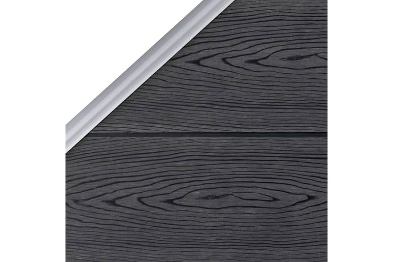 WPC-staketpanel 4 fyrkantig + 1 vinklad 792x186 cm grå - Grå - Staket & grind