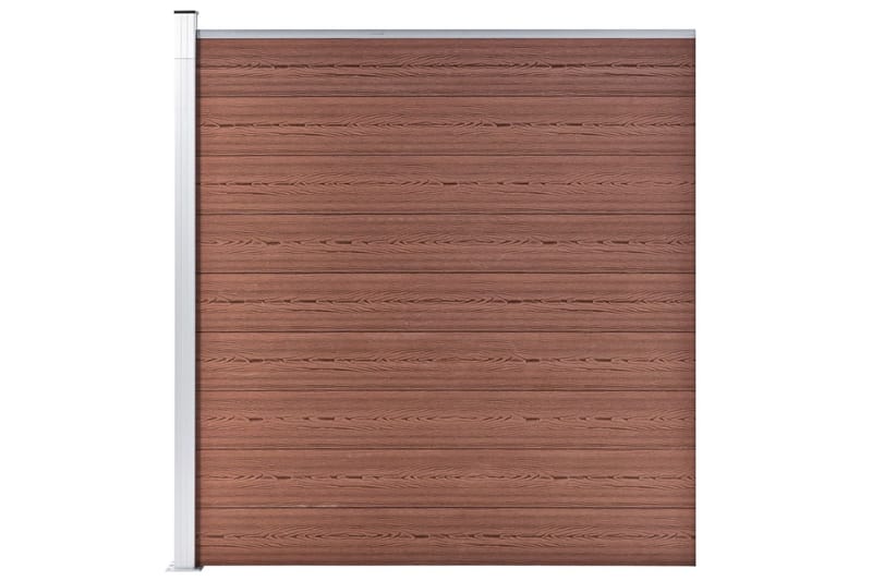 WPC-staketpanel 5 fyrkantig + 1 vinklad 965x186 cm brun - Brun - Staket & grind