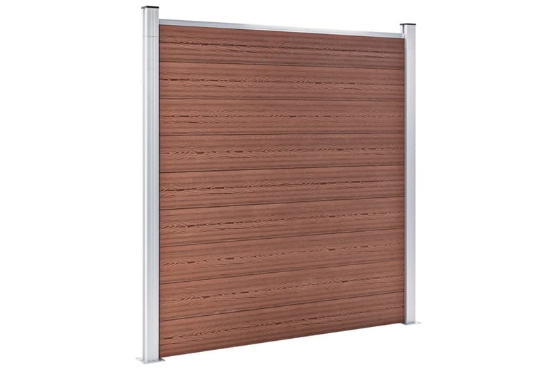 WPC-staketpanel 9 fyrkantig + 1 vinklad 1657x186 cm brun - Brun - Staket & grind