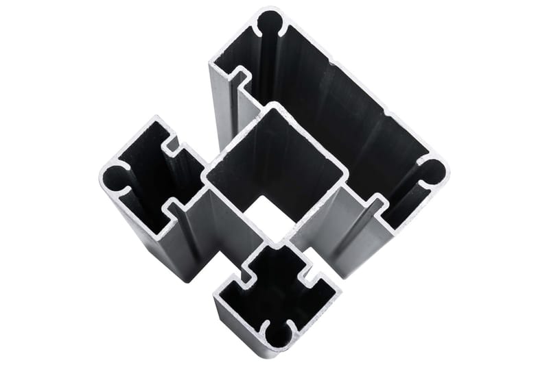 WPC-staketpanel 9 fyrkantig + 1 vinklad 1657x186 cm grå - Grå - Staket & grind