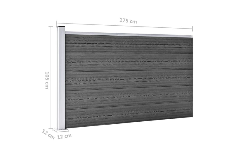 Staketpaneler WPC 526x105 cm svart - Svart - Staket & grind