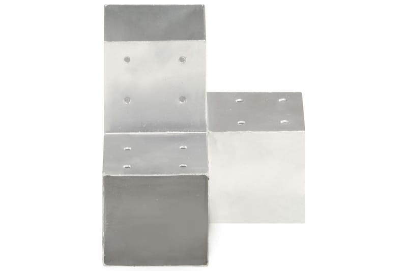 Stolpbeslag 4 st Y-form galvaniserad metall 101x101 mm - Silver - Staket & grind
