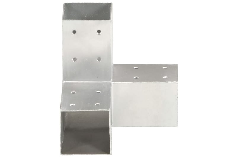 Stolpbeslag 4 st Y-form galvaniserad metall 71x71 mm - Silver - Staket & grind