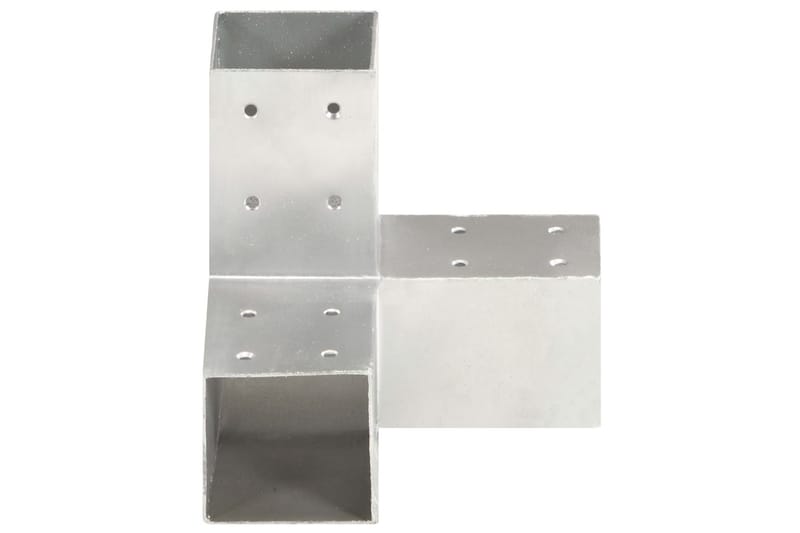 Stolpbeslag 4 st Y-form galvaniserad metall 81x81 mm - Silver - Staket & grind