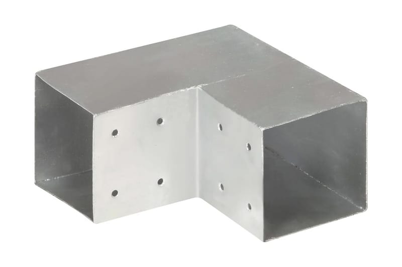 Stolpbeslag L-form galvaniserad metall 101x101 mm - Silver - Staket & grind