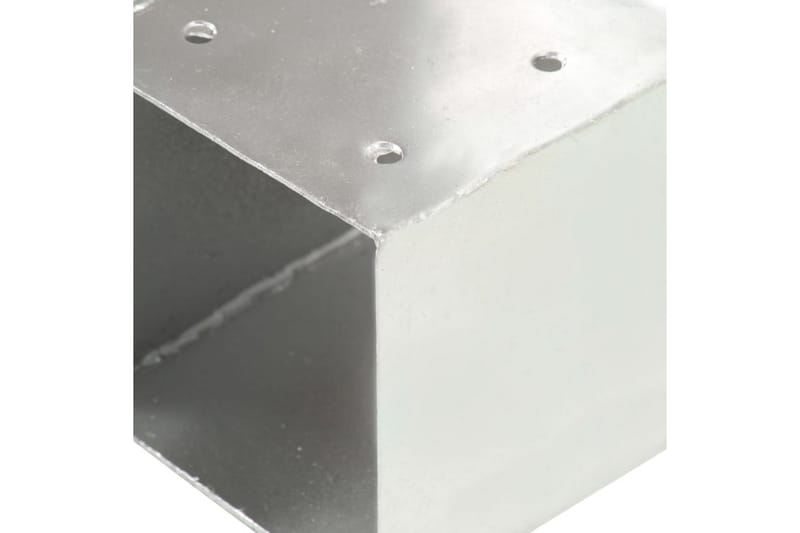 Stolpbeslag T-form galvaniserad metall 101x101 mm - Silver - Staket & grind