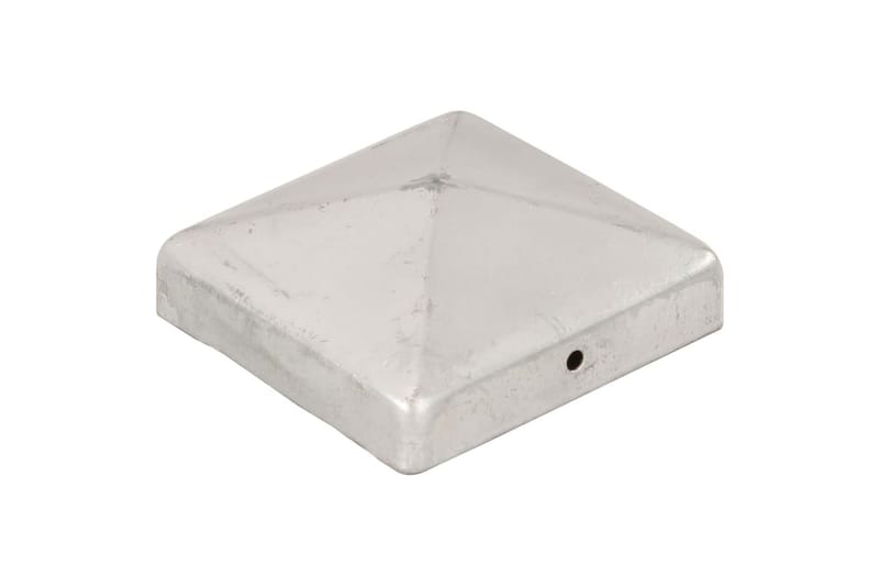 Stolphattar pyramid 6 st galvaniserad metall 91x91 mm - Silver - Staket & grind