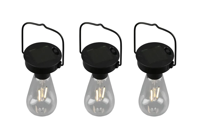 Campus solar taklampor 3-pack mattsvart, skymningsrelä - Matt svart - Utemöbler & utemiljö - Trädgårdsdekoration & utemiljö - Trädgårdsbelysning