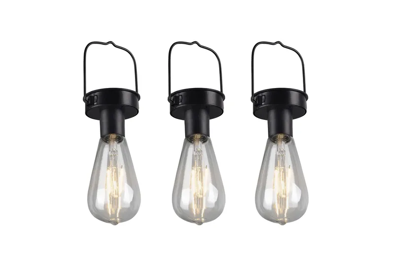 Campus solar taklampor 3-pack mattsvart, skymningsrelä - Matt svart - Utemöbler & utemiljö - Trädgårdsdekoration & utemiljö - Trädgårdsbelysning