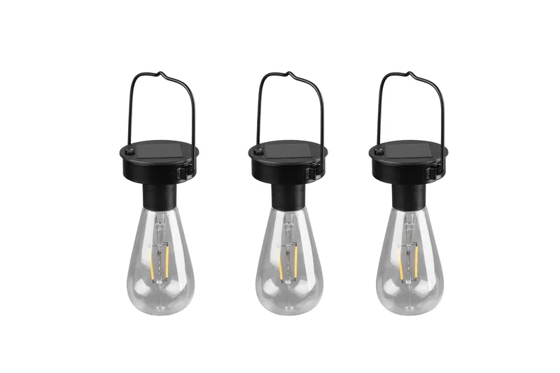 Campus solar taklampor 3-pack mattsvart, skymningsrelä - Matt svart - Utemöbler & utemiljö - Trädgårdsdekoration & utemiljö - Trädgårdsbelysning