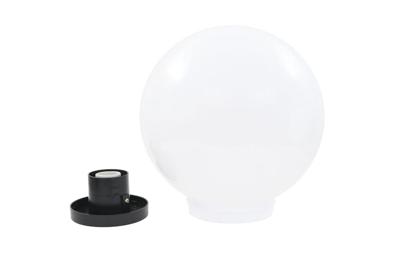 Globlampa LED set 2 st sfäriska 30 cm PMMA - Vit - Trädgårdsbelysning - LED belysning utomhus - Balkongbelysning - Golvlampa utomhus