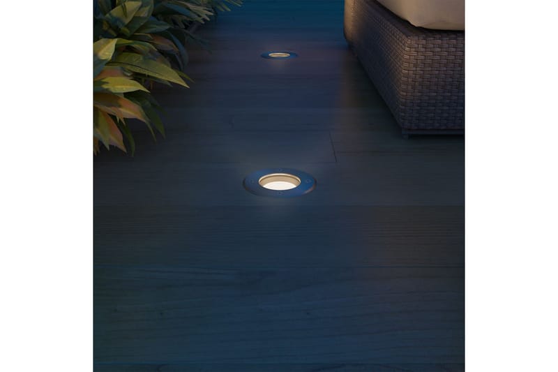 Marklampor med LED 3 st runda - Silver - Trädgårdsbelysning - Spotlight utomhus