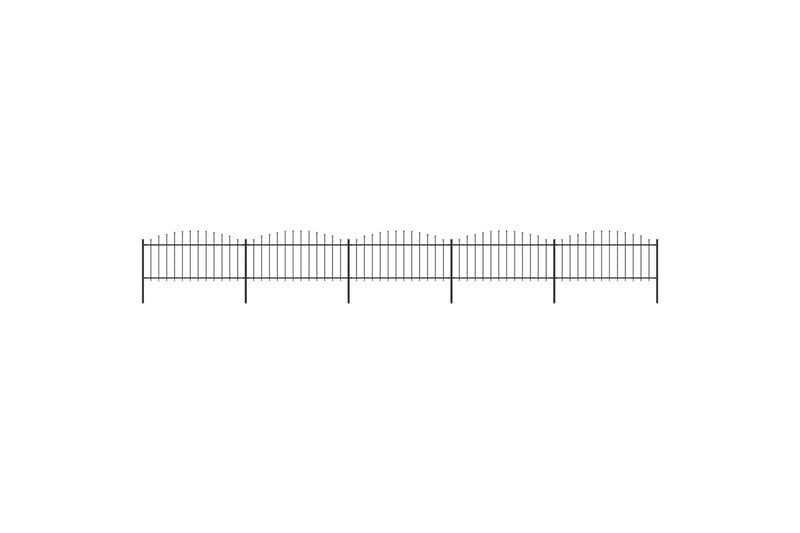 Trädgårdsstaket med spjuttopp stål (0,5-0,75)x8,5 m svart - Svart - Staket & grind Trädgårdsstaket med spjuttopp stål (0,5-0,75)x8,5 m svart - Svart - Staket & grind