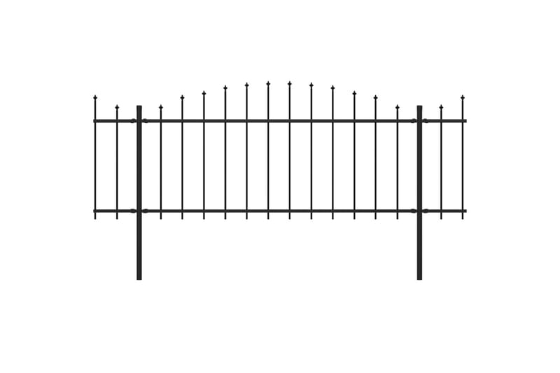 Trädgårdsstaket med spjuttopp stål (0,5-0,75)x8,5 m svart - Svart - Staket & grind