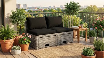 Bahamas Balkongsoffa med Pallar - Utemöbler & utemiljö - Balkong & altan - Balkongmöbler - Balkongsoffa