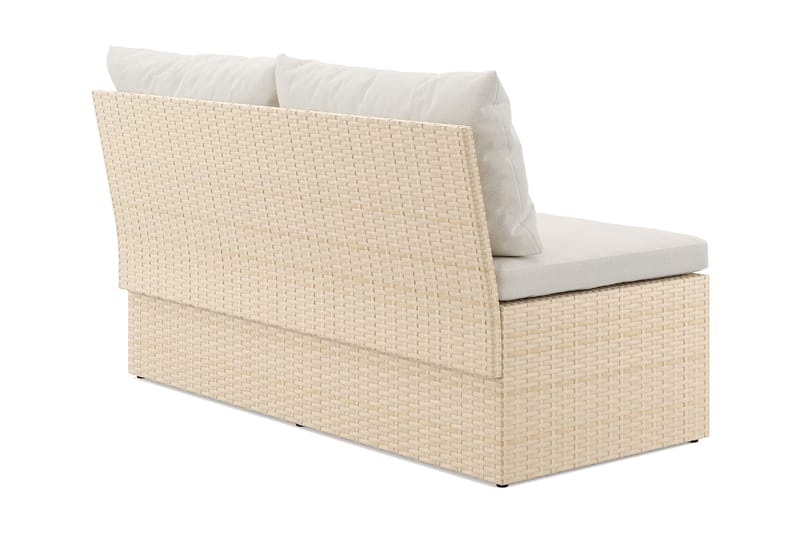 Bahamas Liten Balkongsoffa med dynor och pallar i konstrotting - Beige - Utemöbler & utemiljö - Balkong & altan - Balkongmöbler - Balkongsoffa