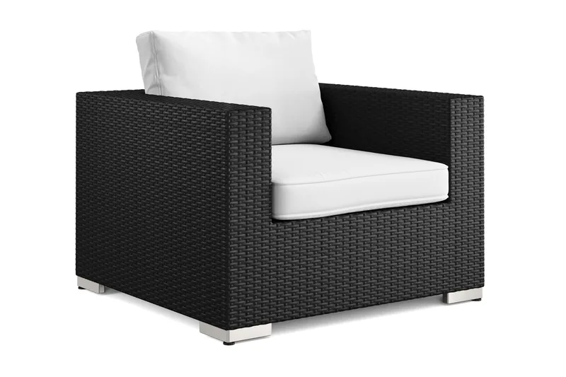 Bahamas Loungefåtölj utomhus i konstrotting, Svart