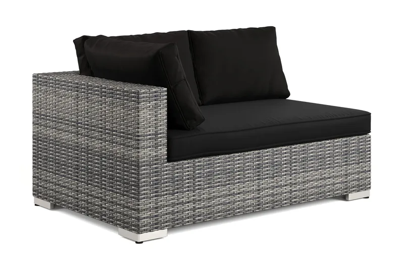 Bahamas Vänstermodul utomhus 140 cm i konstrotting - Grå - Utemöbler & utemiljö - Övrigt utemöbler - Moduler utesoffa - Högermodul utesoffa