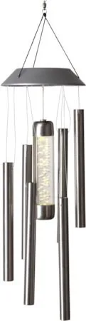 Bubbly Solcellsvindspel 35 cm, silver