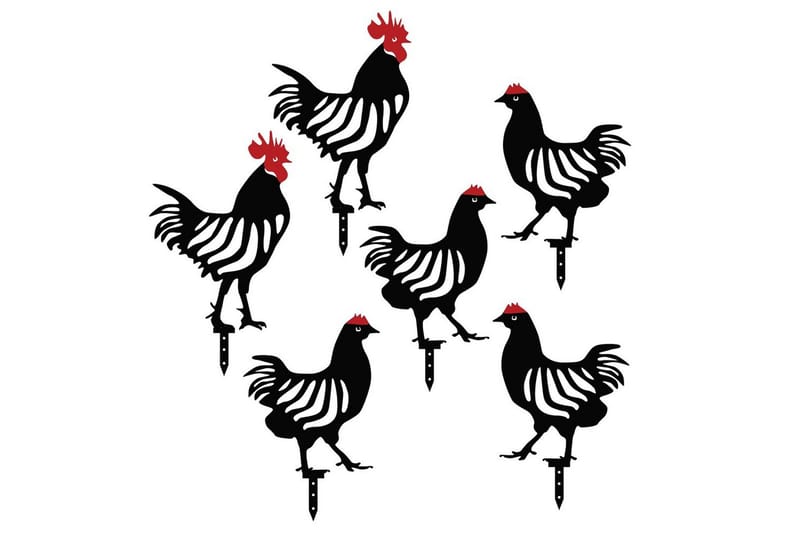 Dekorativ Trädgårds Metalltillbehör Set Flarek Svart Sex stycken, Sex stycken