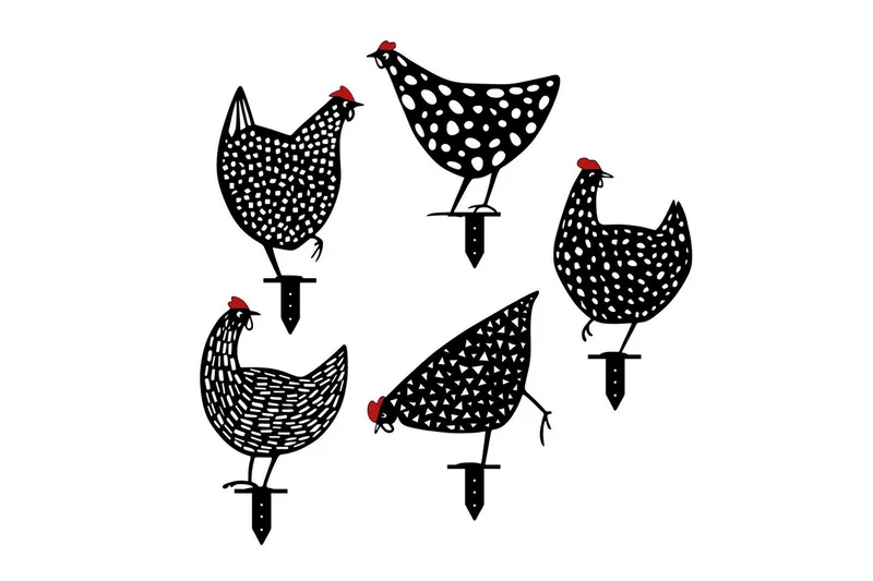 Dekorativ Trädgårds Metalltillbehör Set Gilen Svart, Svart