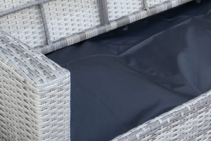 James Light Stor l-formad loungegrupp utomhus i konstrotting med förvaring och gråa dynor - Grå - Utemöbler & utemiljö - Loungemöbler - Loungeset & loungegrupp