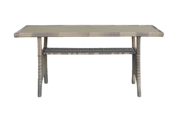 James Light Stor l-formad loungegrupp utomhus i konstrotting med förvaring och vita dynor - Brun / Beige - Utemöbler & utemiljö - Loungemöbler - Loungeset & loungegrupp