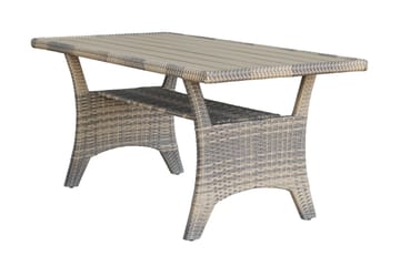 James Light Stor l-formad loungegrupp utomhus i konstrotting med förvaring och vita dynor - Brun / Beige - Utemöbler & utemiljö - Loungemöbler - Loungeset & loungegrupp