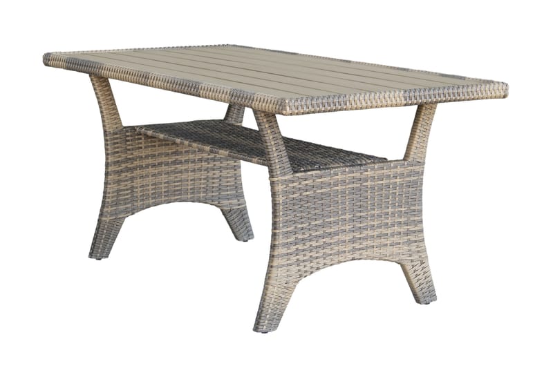 James Light Stor l-formad loungegrupp utomhus i konstrotting med förvaring och vita dynor - Brun / Beige - Utemöbler & utemiljö - Loungemöbler - Loungeset & loungegrupp